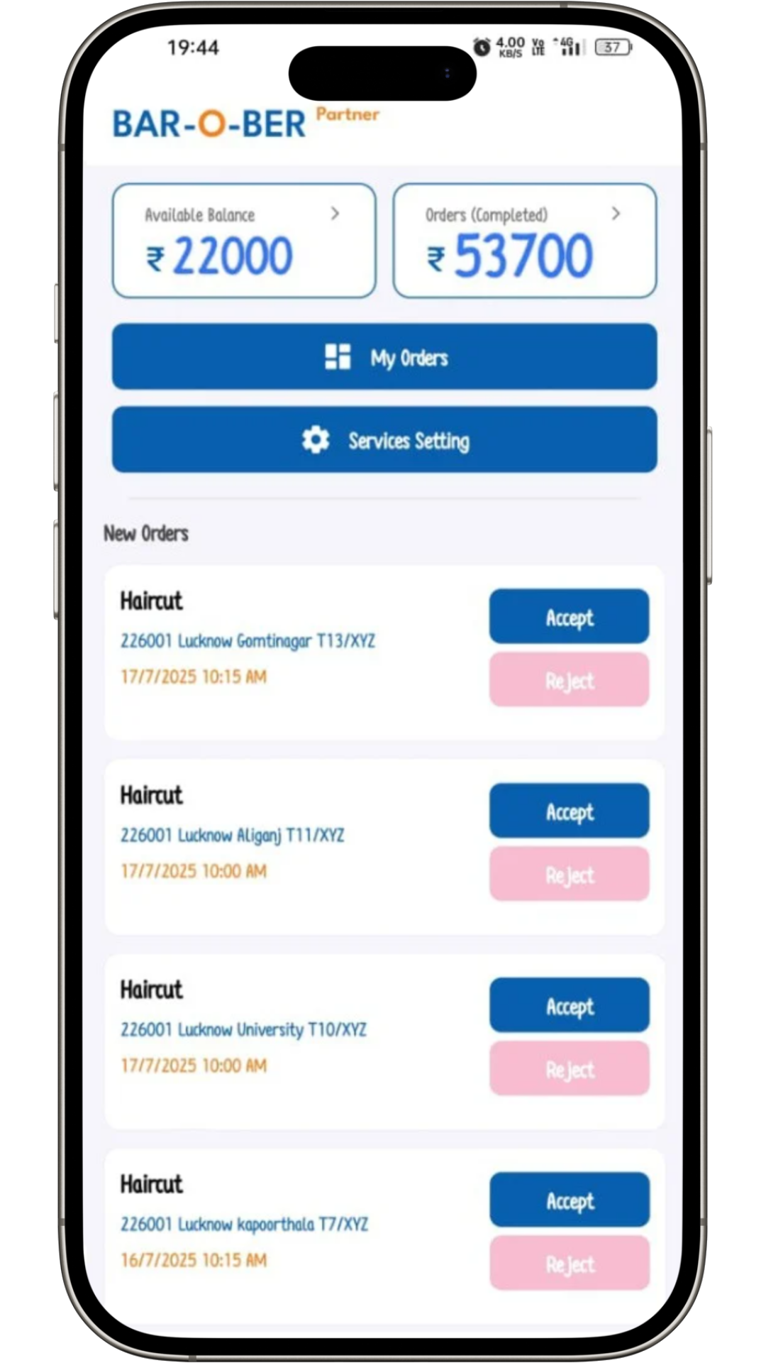 Barober App Screenshot